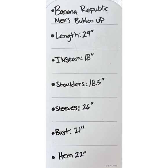 Banana Republic Non Iron Camden Fit Button Up Shirt Men's M Black White Stripe - Picture 7 of 7